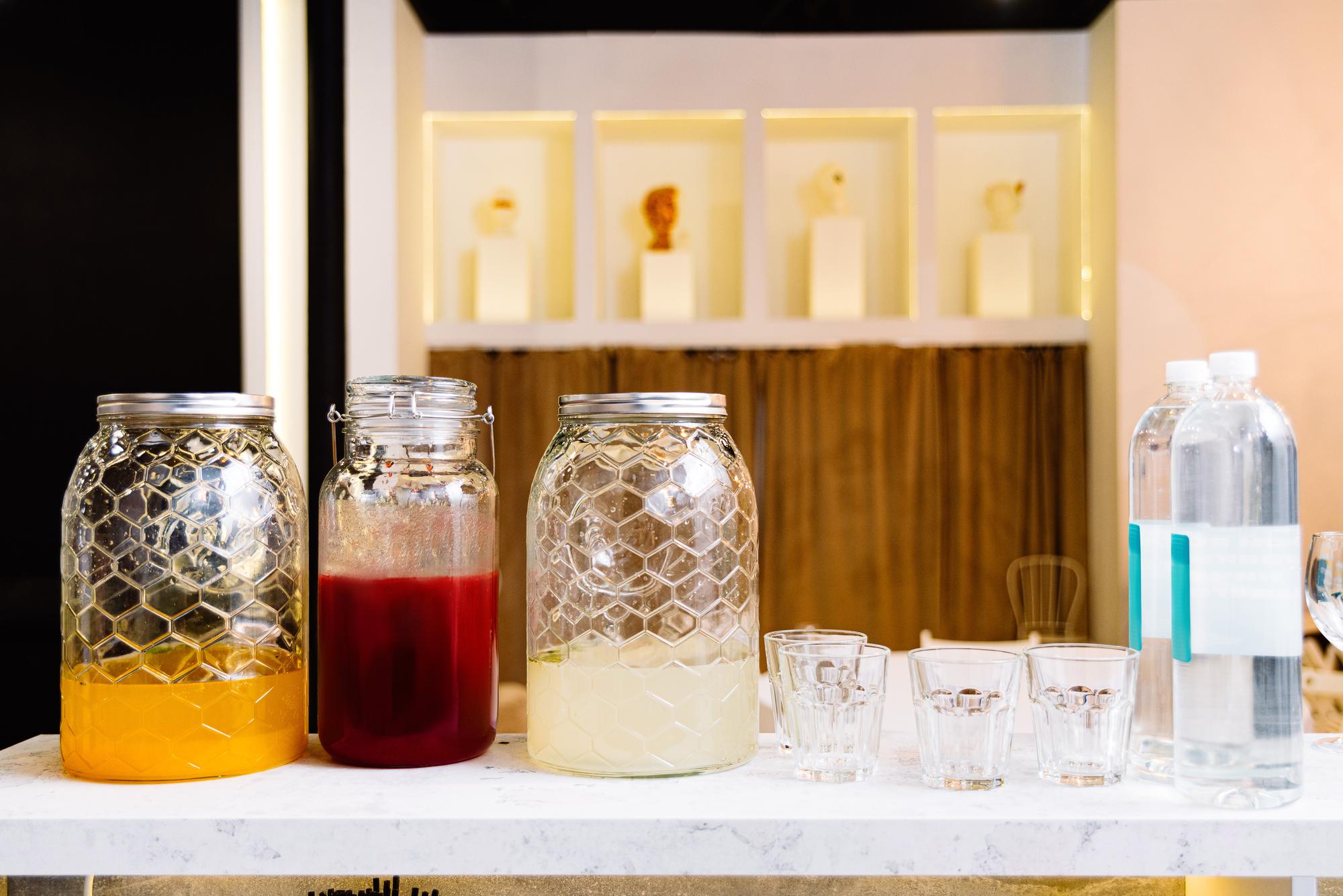 Fermentation jar shelf with labeled batches